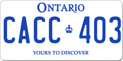 ON license plate CACC403