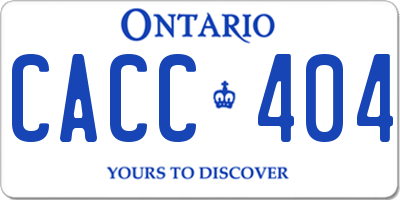 ON license plate CACC404