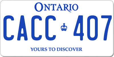 ON license plate CACC407