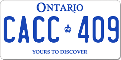 ON license plate CACC409