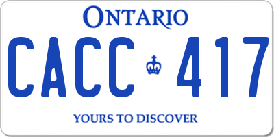 ON license plate CACC417