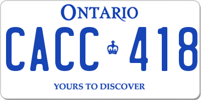 ON license plate CACC418