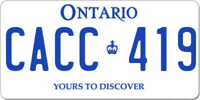 ON license plate CACC419