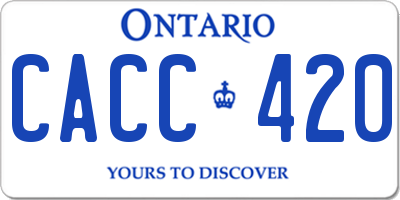 ON license plate CACC420