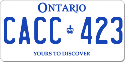 ON license plate CACC423