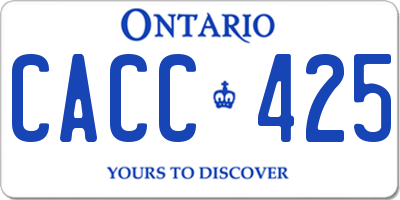 ON license plate CACC425