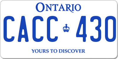 ON license plate CACC430