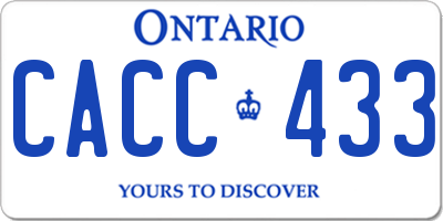 ON license plate CACC433