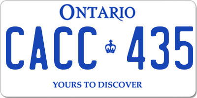 ON license plate CACC435