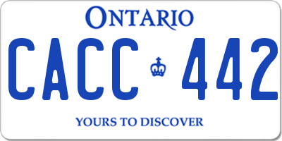 ON license plate CACC442