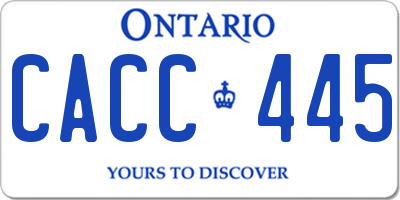 ON license plate CACC445