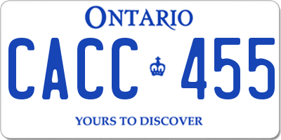 ON license plate CACC455