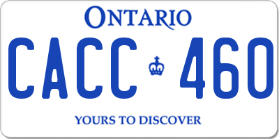 ON license plate CACC460