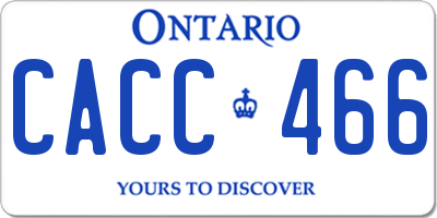 ON license plate CACC466