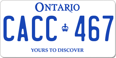 ON license plate CACC467