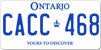 ON license plate CACC468