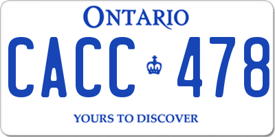 ON license plate CACC478