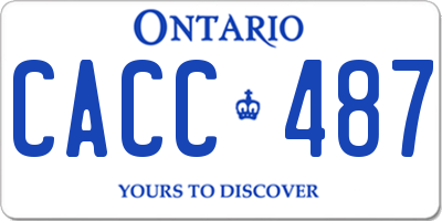 ON license plate CACC487