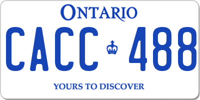 ON license plate CACC488