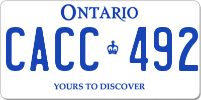 ON license plate CACC492