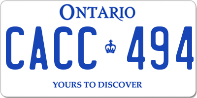 ON license plate CACC494