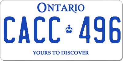 ON license plate CACC496