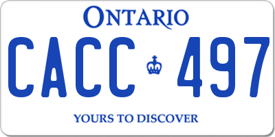 ON license plate CACC497