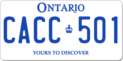 ON license plate CACC501