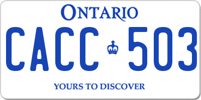 ON license plate CACC503