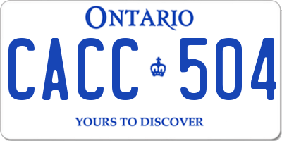 ON license plate CACC504