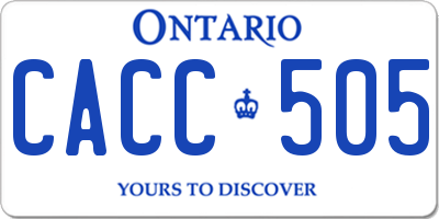 ON license plate CACC505