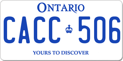 ON license plate CACC506