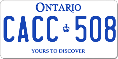 ON license plate CACC508