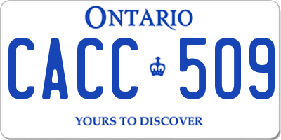 ON license plate CACC509