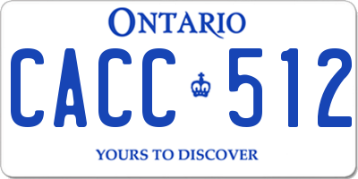 ON license plate CACC512