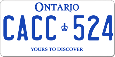 ON license plate CACC524