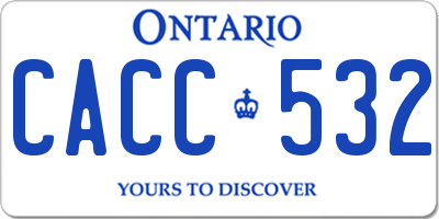 ON license plate CACC532