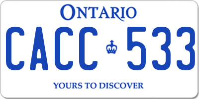 ON license plate CACC533