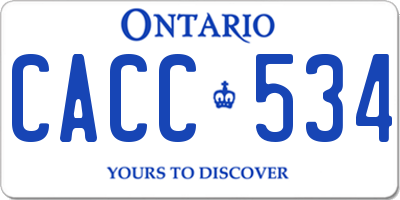 ON license plate CACC534