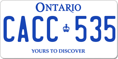 ON license plate CACC535