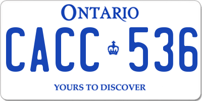 ON license plate CACC536