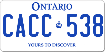 ON license plate CACC538