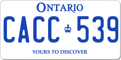 ON license plate CACC539