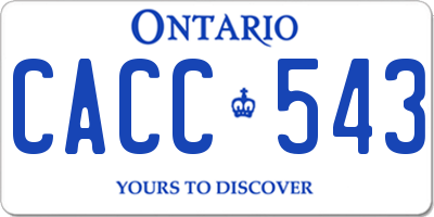 ON license plate CACC543