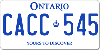 ON license plate CACC545