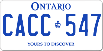 ON license plate CACC547