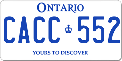 ON license plate CACC552