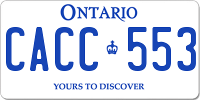 ON license plate CACC553