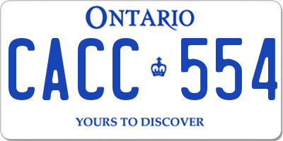 ON license plate CACC554