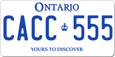 ON license plate CACC555